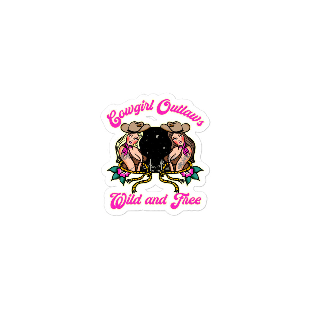 Cowgirl Outlaw Bubble-free stickers