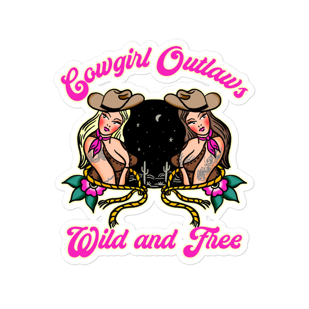 Cowgirl Outlaw Bubble-free stickers